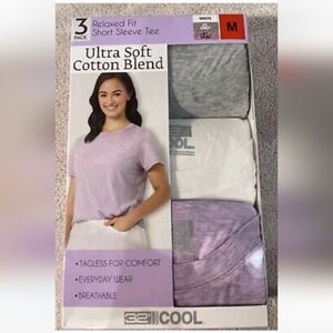 32 Degrees Cool Ladies' Ultra Soft Cotton Blend Relaxed Fit Tee , 3-Pack, Size-M